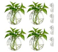 NUPTIO Murales Suspendues Planteurs de Verre Pot, 4 Pièces, 10cm Dia