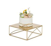 NUPTIO Presentoir Gateau Support Mariage: 26cm Présentoir Gâteau Dore Cupcake Pied Carré Metal Cake Display Stand Wedding Gâteaux Noel Decoration Anniversaire