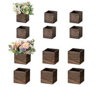 NUPTIO Vase Centre de Table Decoratif Bois: 12 Pièces Vase Fleur pour la Fête de Noel de Deco Mariage Champetre - 12,7cm & 10cm Vases Vintage pour la Decoration Maison Interieur