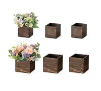 NUPTIO Vase Centre de Table Decoratif Bois: 6 Pièces Vase Fleur pour la Fête de Noel de Deco Mariage Champetre - 12,7cm & 10cm Vases Vintage pour la Decoration Maison Interieur