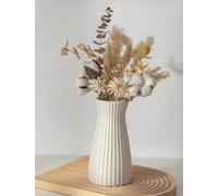 NUPTIO Vase Decoratif Blanc, Ceramique, 20cm Hauteur