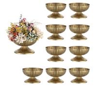 NUPTIO Vase Fleur Or Détériorées: 13,7cm Metal Vases Decoratif Centre de Table Mariage Anniversaire - Champetre Artificielles Pot pour Interieur et Exterieur Lot de 10