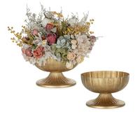 NUPTIO Vase Fleur Or Détériorées: Metal Vases Decoratif Centre de Table Mariage Anniversaire - Champetre Artificielles Pot pour Interieur et Exterieur Lot de 2