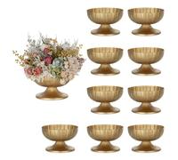 NUPTIO Vase Fleur Or Détériorées: Metal Vases Decoratif Centre de Table Mariage Anniversaire - Champetre Artificielles Pot pour Interieur et Exterieur Lot de 10