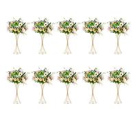 NUPTIO Vase Haut Mariage Or: 10 Pièces 50cm Hauteur Centre de Table Metal Support Fleur Trompette Doré Vases pour Wedding Anniversaire Fête Ceremonie Réception
