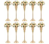 NUPTIO Vase Or pour Centre de Table: 10 Pièces 54.6cm Haut Support Fleur Mariage Trompette Doré Metal Vases pour Anniversaire Ceremonie Wedding Centres Pièces Decoration