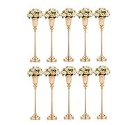 NUPTIO Vase Or pour Centre de Table: 10 Pièces 67.8cm Haut Support Fleur Mariage Trompette Doré Metal Vases pour Anniversaire Ceremonie Wedding Centres Pièces Decoration