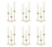 NUPTIO Verre Bougeoir Cylindrique À Bougies - Lot de 18 Clair Centres de Table de Mariage Décoration de Table de Salle À Manger pour Cheminée