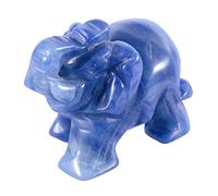 Nupuyai 1.5 "Cristaux Figurines d'éléphant Gardien Pierres précieuses sculptées à la Main Pierres de Poche de guérison Reiki pour Bureau à Domicile, Aventurine Bleue