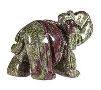 Nupuyai 1.5 "Cristaux Figurines d'éléphant Gardien Pierres précieuses sculptées à la Main Pierres de Poche de guérison Reiki pour Bureau à Domicile, Pierre de Sang de Dragon