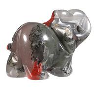 Nupuyai 1.5 "Cristaux Figurines d'éléphant Gardien Pierres précieuses sculptées à la Main Pierres de Poche de guérison Reiki pour Bureau à Domicile, Pierre de Sang