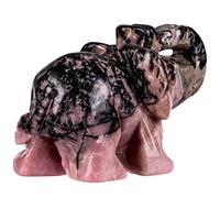 Nupuyai 1.5 "Cristaux Figurines d'éléphant Gardien Pierres précieuses sculptées à la Main Pierres de Poche de guérison Reiki pour Bureau à Domicile, Rhodonite