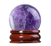 Nupuyai Boule de Cristal d'Améthyste Naturelle 30mm, Reiki Cristal Sorcière Pierre Précieuse Diseuse de Bonne Aventure Boule, Méditation Feng Shui Protection Wicca Décoration