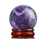 Nupuyai Boule de Cristal d'Améthyste Naturelle 35mm, Reiki Cristal Sorcière Pierre Précieuse Diseuse de Bonne Aventure Boule, Méditation Feng Shui Protection Wicca Décoration
