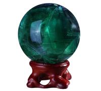 Nupuyai Boule de Cristal Fluorite Naturelle 50mm, Reiki Cristal Sorcière Pierre Précieuse Diseuse de Bonne Aventure Boule, Méditation Feng Shui Protection Wicca Décoration
