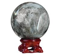 Nupuyai Boule de Cristal Labradorite Naturelle 60mm, Reiki Cristal Sorcière Pierre Précieuse Diseuse de Bonne Aventure Boule, Méditation Feng Shui Protection Wicca Décoration