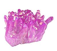 Nupuyai Cluster de Cristal de Roche Naturelle Enduit de Titane, Grappe de Pierre Semi-Précieuse Irrégulière pour la Relaxation Décoration de la Maison et du Bureau, Violet Clair