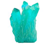 Nupuyai Cluster de Cristal de Roche Naturelle Enduit de Titane, Grappe de Pierre Semi-Précieuse Irrégulière pour la Relaxation Décoration de la Maison et du Bureau, Bleu Clair