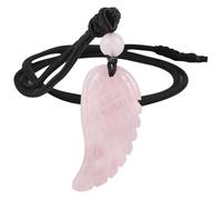 Nupuyai Collier Pendentail Aile d'Ange en Quartz Rose - Pierre d'Ange Gardien - Talisman Porte-Bonheur Reiki - Bijou Angélique Cadeau pour Femme