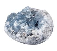 Nupuyai Irrégulière Célestite Pierre Brute Amas de Cristal Naturel, Kyanite Bleu Cluster, Quartz Geode Spécimen Pierres, Grappe Célestite Minérale pour Décoration Collection, 320-450g