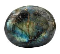 Nupuyai Labradorite Naturelle Pierre de Palme pour la Relaxation et Yoga Méditation, Pierre de Poche Polie Irrégulière pour Pierre de Collection et Reiki Chakra (100-200g)