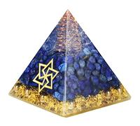 Nupuyai Lapis Lazuli Naturelle Pyramide de Symbole d'étoile de David, Pyramide de Cristal de guérison de générateur d'énergie d'orgone pour la méditation de Chakra Reiki de Protection, 5x5x5cm