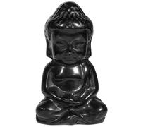 Nupuyai Obsidienne Noire Cristal Bouddha Décoration de la Maison, Sac de guérison Pierre bébé Bouddha Feng Shui Fortune (2 Pouces)
