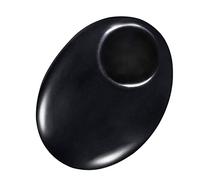 Nupuyai Obsidienne Noire Naturelle Pierre de Pouce Ovale pour Soulagement de l'anxiété, Pierre d'inquiétude de Poche Polie avec Rainure pour le Pouce pour Reiki Méditation