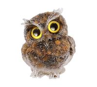 Nupuyai Oeil de Tigre Résine Hibou Statue Intérieur Extérieur Décor, Cristal Sculpture d'animaux en Quartz, Figurine Sculptée à la Main pour Reiki Bonne Chance, 7.5-7.8CM