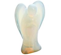Nupuyai Ornement d'ange en Cristal Gardien de 4cm, Statue d'ange Sculptée à la Main Figurine de Pierre Précieuse de Guérison pour la décoration Intérieure, Opalite