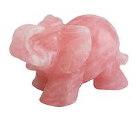 Nupuyai Quartz Rose Naturelle Figurine d'éléphant en Cristal sculpté à la Main, Elephant Statue de Pierre Semi-precieuse Pierre de guérison Porte-Bonheur Reiki Feng Shui Decoration