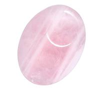 Nupuyai Quartz Rose Naturelle Pierre de Pouce Ovale pour Soulagement de l'anxiété, Pierre d'inquiétude de Poche Polie avec Rainure pour le Pouce pour Reiki Méditation