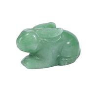 Nupuyai Vert Aventurine Lapin Statue de Sculpture en Cristal, Guérison Reiki Lapin Animal Figurine de Collection pour Le Printemps Pâques Décoration de la Maison 1.9 Pouces