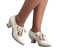 Nuqqichongtian Escarpins à talon bloc fermé Escarpins à lanières Sandales avec sangle de cheville en croix Escarpins à talons hauts Dentelle sexy pour mariages et fêtes