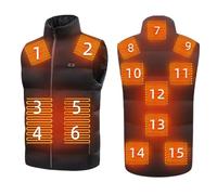 Nuqqichongtian Gilet Chauffant, Plein Air Idéale Travail Électrique pour Activités en Extérieur Randonnée Pêche Hiver Batterie Electrique Chaleur Gilet Chauffant Homme avec