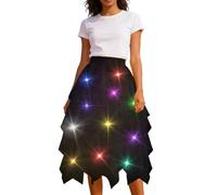 Nuqqichongtian Jupe en tulle noire pour femme - Jupe midi irrégulière - Jupe en tulle longue avec élastique - Taille haute - Costume de carnaval - Fée bouffante - Noir - Taille L