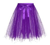 Nuqqichongtian Jupe tutu pour femme - Costume de carnaval des années 50 - Jupe de ballet élastique - Taille haute - Jupon de danse - Court - Rétro - Costume de fête - Cosplay - Jupe tutu