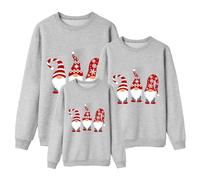 Nuqqichongtian Pull Noël Famille Sweat Femme Homme Enfants Longue Manches Tops Christmas Sweater Pulls de Noël Familles Col Rond Christmas Sweatshirt Femme Noel Parent-Enfant