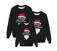 Nuqqichongtian Pull Noël Famille Sweat Femme Homme Enfants Longue Manches Tops Christmas Sweater Pulls de Noël Familles Col Rond Christmas Sweatshirt Femme Noel Parent-Enfant