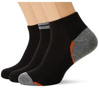 Nur Der 3er Pack Sneaker Sport aus Atmungsaktiver Baumwolle Kurze Sportsocken mit Gepolsterter Sohle Chaussettes, Noir, 39-42 (Lot de 3) Hommes