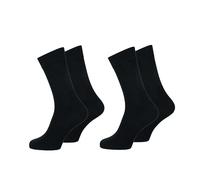 Nur Der Lot de 2 paires de chaussettes classiques en coton avec bord confortable pour homme, Noir, 39-42