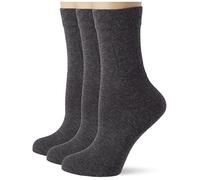 Nur Die 487805/Damen Ohne Gummi Socken 3er Chaussettes, Gris (Graumelange 346), FR (Taille Fabricant : 39-42) (Lot de 3) Femme