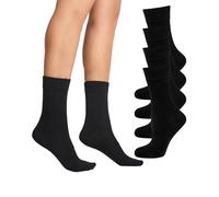 Nur Die 4er Pack Bambus Komfort Socke Damen Weich & Farbstabil Komfortbund Ohne Gummi Nahtlos, Geeignet für Diabetiker Viskose Chaussettes, Noir, 44 Femmes