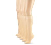Nur Die 5er Knie Seidenfein, 626969 Chaussettes Montantes, 15 DEN, Beige (Teint 114), Unique (Taille Fabricant: One Size) (Lot de 5) Femme