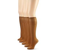 Nur Die 5er Knie Seidenfein, 626969 Chaussettes Montantes, 15 DEN, Marron (Bronze 213), Unique (Taille Fabricant: One Size) (Lot de 5) Femme
