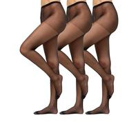 Nur Die 722201, Collants Femme, 20 DEN, Noir (Schwarz 94), (Taille Fabricant: 46-48) - Lot de 3