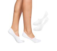 Nur Die Bambus Füssling 2er Pack Damen Kaum Sichtbar Bambussocken Socke Weich Atmungsaktiv Unsichtbar Verrutschen Nicht Chaussettes, Blanc, 44 Femmes