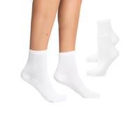 Nur Die Bambus Kurzsocken 2er Pack Damen Kurzschaft Bambussocken Socke Weich Atmungsaktiv Chaussettes Courtes, Blanc, 40 Femmes