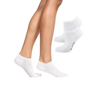 Nur Die Bambus Sneaker Socke 2er Pack Damen Kaum Sichtbar Bambussocken Weich Baskets, Blanc, 40 Femmes