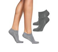 Nur Die Bambus Sneaker Socke 2er Pack Damen Kaum Sichtbar Bambussocken Weich Baskets, Gris Clair, 40 Femmes